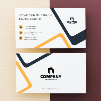 Carte De Visite Élégant Simple Professionnel Noir, logo personnali
