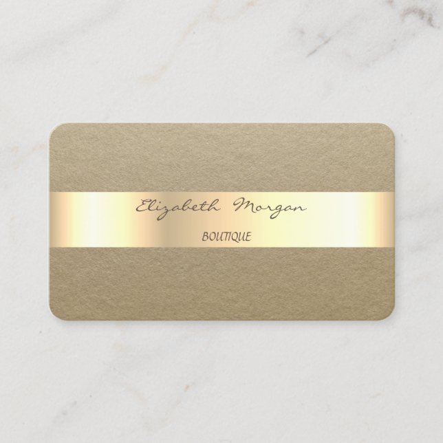 Carte De Visite Élégant Simple, Rustique, Bande Kraft (Devant)