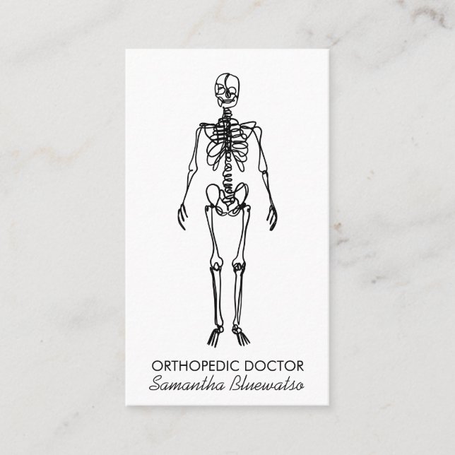 Carte De Visite Elégant Skeleton orthopédique docteur sculpter os (Devant)