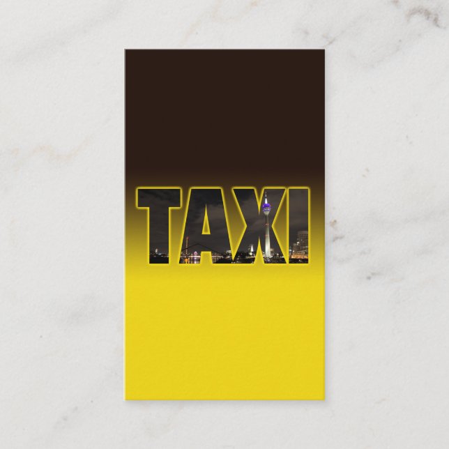 Carte De Visite Elégant skyline TAXI pour chauffeur de taxi (Devant)