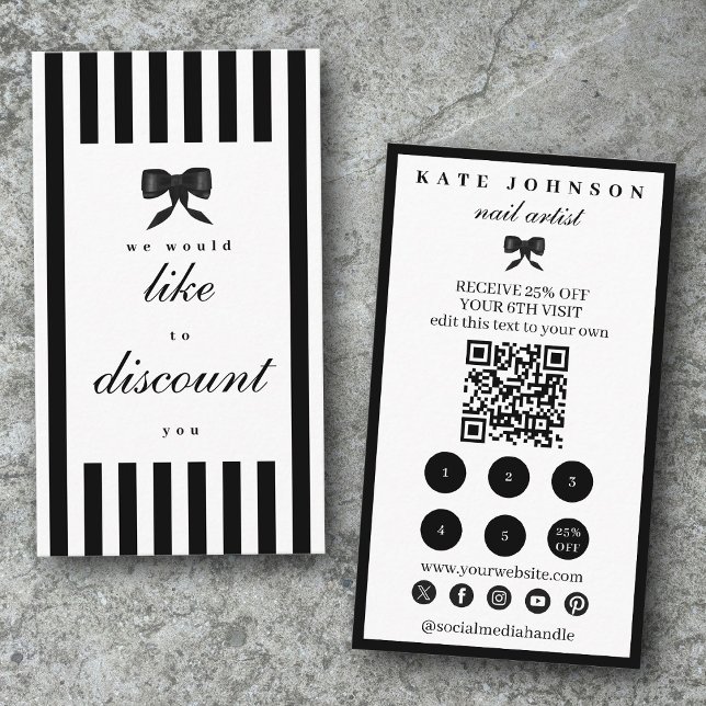 Carte De Visite Elegant Small Business Customer Loyalty Discount  (Elegant Small Business Customer Loyalty Discount Business Card)