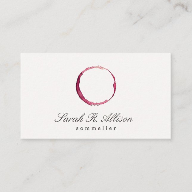 Carte De Visite Elégant sommelier à tôle de vin (Devant)