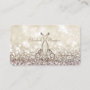 Carte De Visite Élégant Sophisticé Moderne Glittery Bokeh, Robe