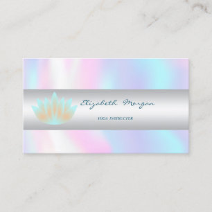 Carte De Visite Élégant Sophisticé Moderne, Lotus, Holographique