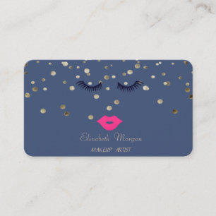 Carte De Visite Élégant Sophistiqué, Confettis, Lèvres, Cils
