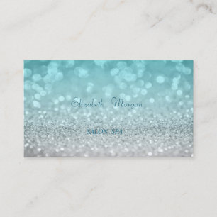 Carte De Visite Élégant Sophistiqué Moderne Bleu Flou Paillettes