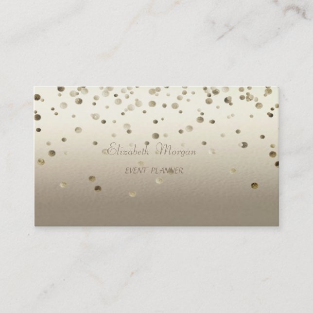 Carte De Visite Élégant, Sophistiqué, Simple, Confetti (Devant)