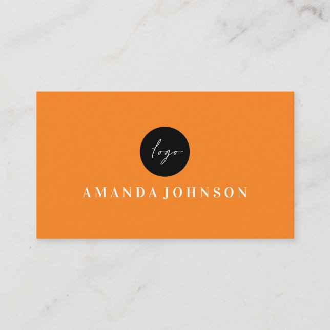 Carte De Visite Elégant Spa de Fille et Salon LOGO Orange (Devant)