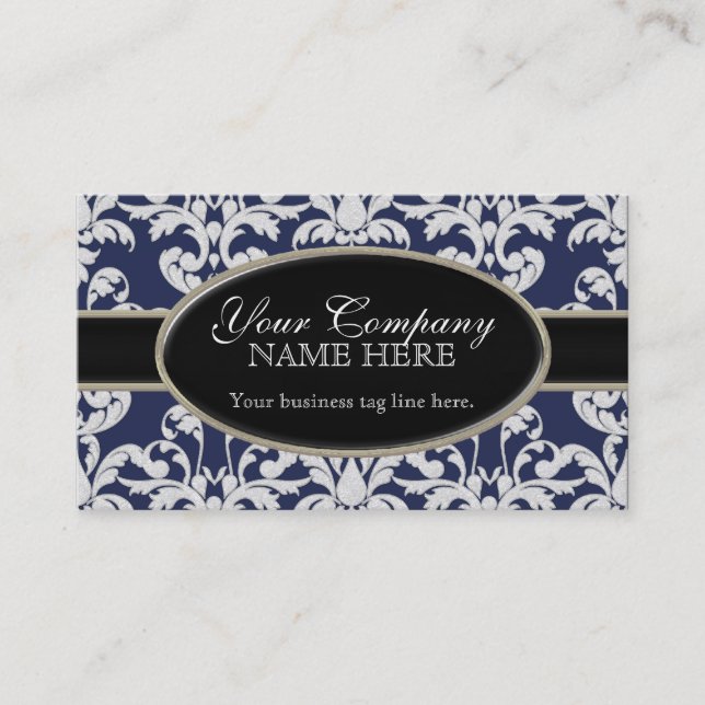 Carte De Visite Élégant style floral luxueux et luxueux, le Damask (Devant)