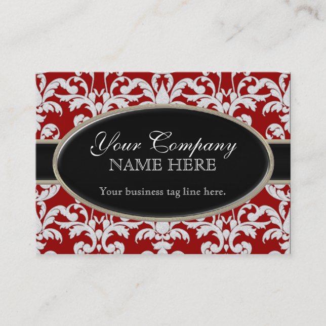 Carte De Visite Élégant style floral luxueux et luxueux, le Damask (Devant)