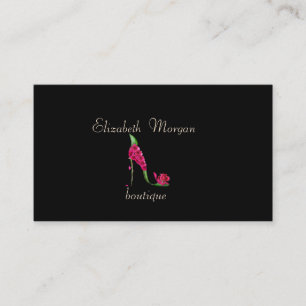 Carte De Visite Élégant Style Professionnel Talon Noir