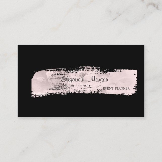Carte De Visite Élégant Style Simple, Noir, Peinture Stroke (Devant)