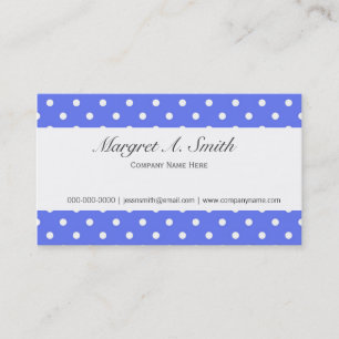 Carte De Visite Elégant, style simple, polka bleu et blanc cool