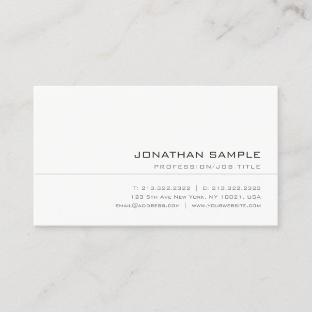Carte De Visite Elégant tendance Creative Simple Professional Plai (Devant)