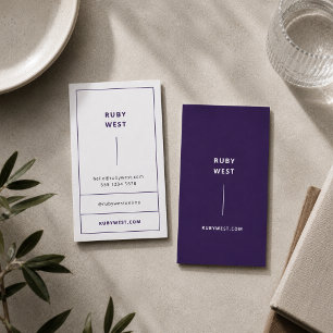 Carte De Visite Élégant Tendance Dusky Purple Moderne Minimal