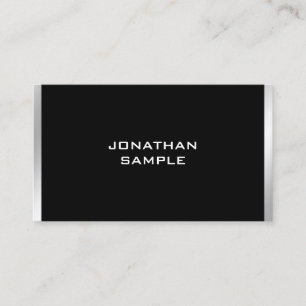 Carte De Visite Élégant tendance moderne Black Silver Professional