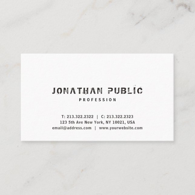 Carte De Visite Élégant tendance Simple Moderne Modèle professionn (Devant)