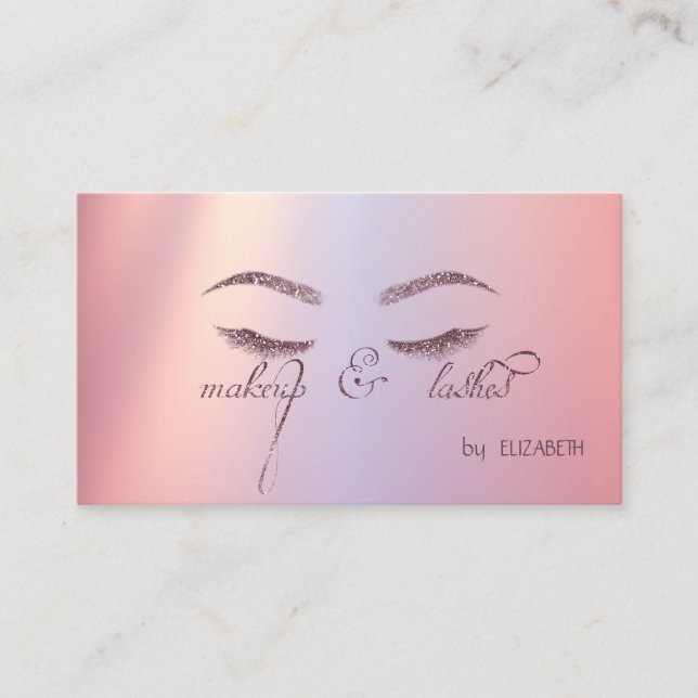 Carte De Visite Élégant Tendy Shiny, Lashes Parties scintillant, M (Devant)