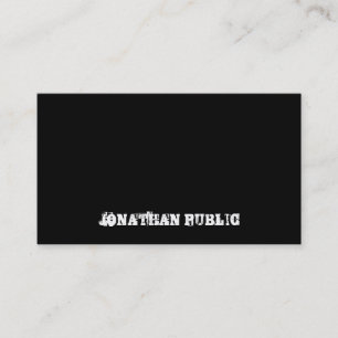 Carte De Visite Élégant Texte en Distress Noir et Blanc Minimalist