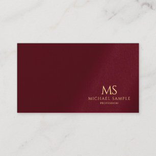 Carte De Visite Élégant Texte Or Monogramme Luxe Lin Premium