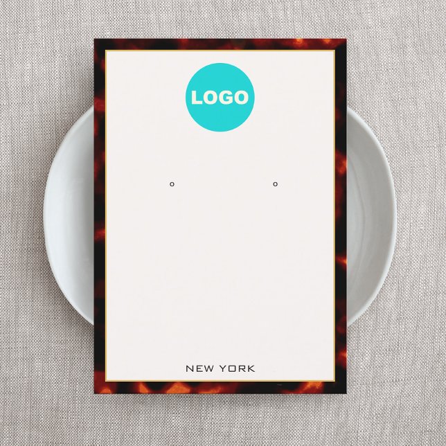 Carte De Visite Elégant Tortoise Shell Ajouter Logo oreille (Créateur téléchargé)