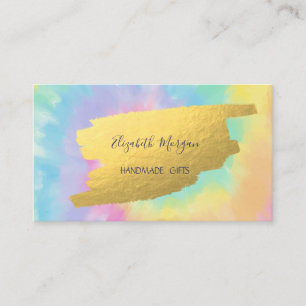 Carte De Visite Elégant Trendy Gold Foil Broke Tie Dye