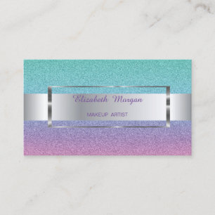 Carte De Visite Elégant Trendy Ombre Parties scintillant Stripe, C