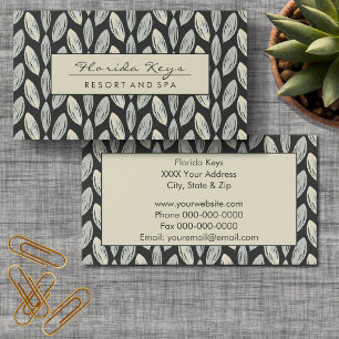 Carte De Visite Élégant tressé Feuille Motif gris foncé