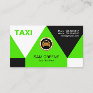 Carte De Visite Élégant triangle vert vif Arrowhead Taxi