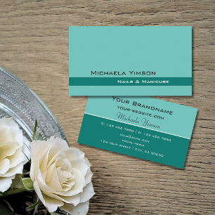 Carte De Visite Élégant Turquoise classique moderne simple profess