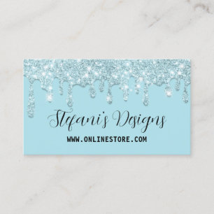 Carte De Visite Élégant Turquoise Faux parties scintillant Drivers