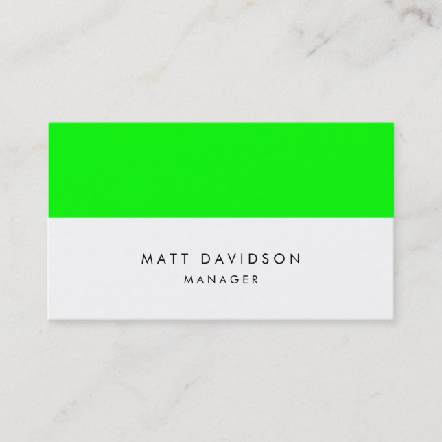Carte De Visite Élégant vert clair rayures professionnelles (Devant)