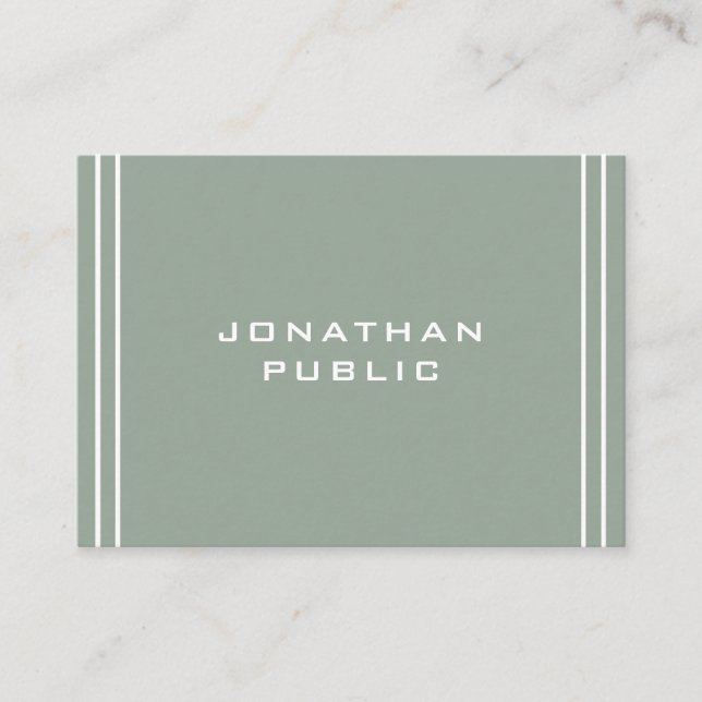 Carte De Visite Élégant Vert Moderne Simple Modèle Professionnel (Devant)