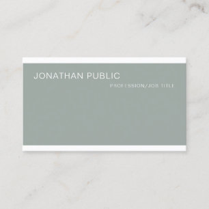 Carte De Visite Elégant Vert Simple Plaine Luxe Professionnel