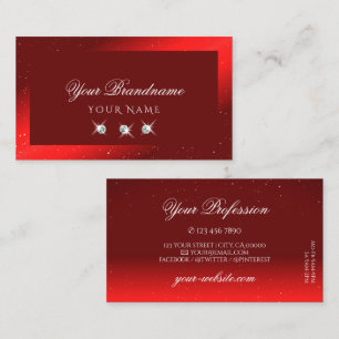 Carte De Visite Élégant Vin Rouge Sparkling Diamonds Professionnel