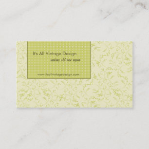 Carte de visite élégant vintage de vert de crèm