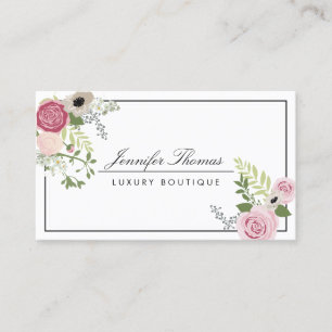 Carte De Visite Elégant Vintage Floral Motif Boutique de luxe