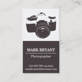 Carte De Visite Élégant, Vintage, Grunge, Appareil photo, Photogra