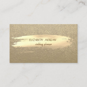 Carte De Visite Élégant Vintage, Kraft, Confettis Dorés, Coup de P