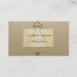 Carte De Visite Élégant Vintage, Kraft, Robe