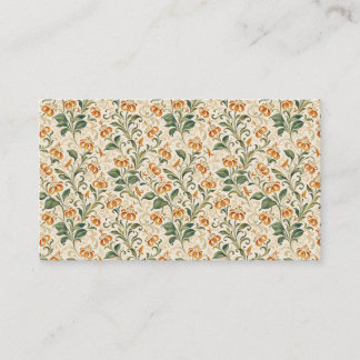 Carte De Visite Elegant Vintage Orange Lily Floral Pattern 