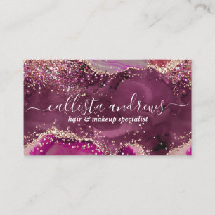 Carte De Visite Elégant violet Agate Parties scintillant marbre Aq