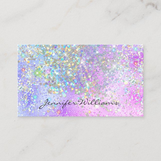 Carte De Visite Élégant violet huile Parties scintillant holograph (Devant)