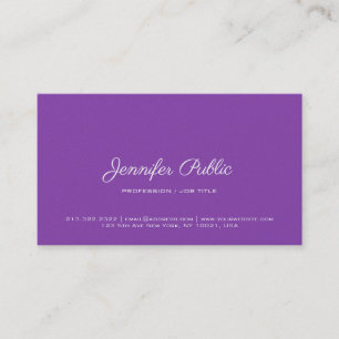 Carte De Visite Élégant Violet moderne Premium Pearl Finish Luxe
