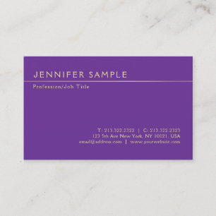 Carte De Visite Elégant Violet tendance Silk Finish Moderne Luxe