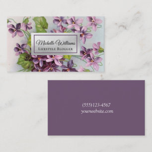 Carte De Visite Élégant violet Vintage Floral Lilac Flower