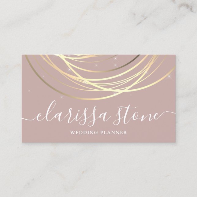 Carte De Visite Élégant wedding planner or moderne (Devant)