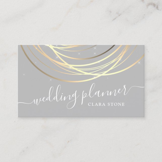 Carte De Visite Élégant wedding planner or moderne (Devant)