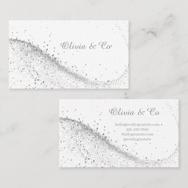 Carte De Visite Elegant White Business Card (Devant / Derrière)