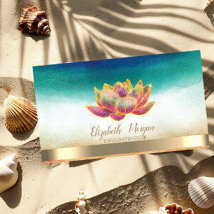 Carte De Visite Élégant Yoga Chic Lotus 